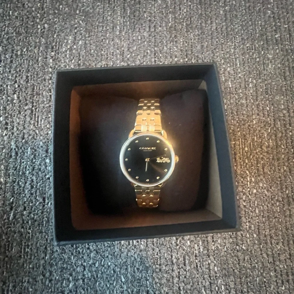 Coach Gold and Black Women's Bracelet Watch